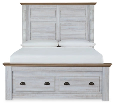 Haven Bay King Panel Storage Bed with Mirrored Dresser, Chest and Nightstand