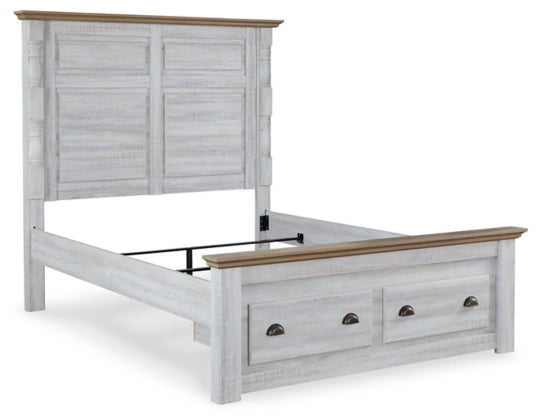 Haven Bay King Panel Storage Bed with Mirrored Dresser, Chest and Nightstand