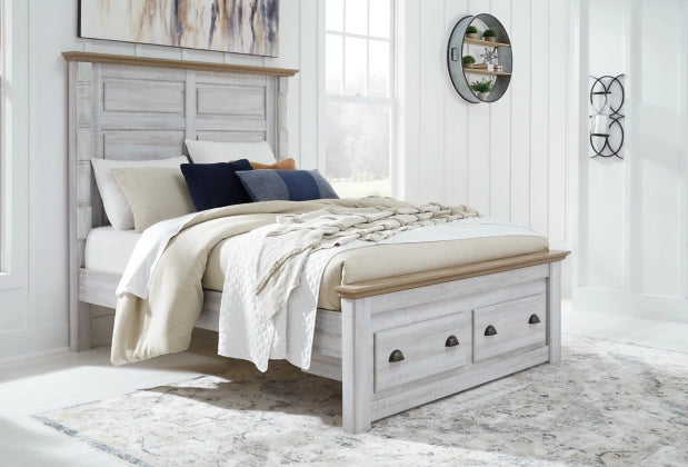 Haven Bay King Panel Storage Bed with Mirrored Dresser, Chest and Nightstand