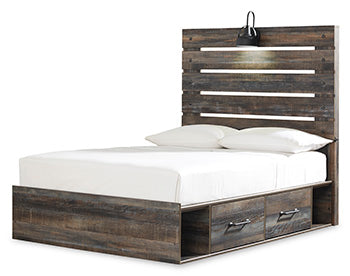 Drystan Full Panel Bed with 4 Storage Drawers