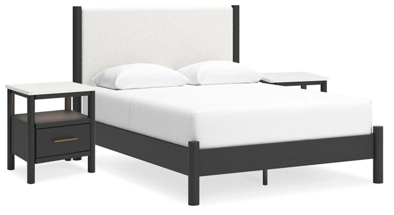 Cadmori Queen Upholstered Panel Bed with 2 Nightstands SKU - PKG020265 (B2616B2,B2616-91(2))