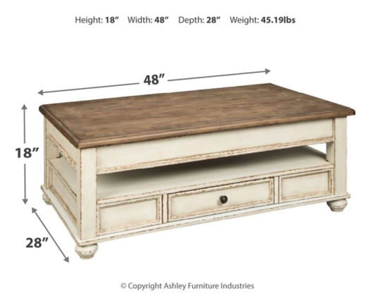 Realyn Coffee Table with Lift Top  SKU - T523-9